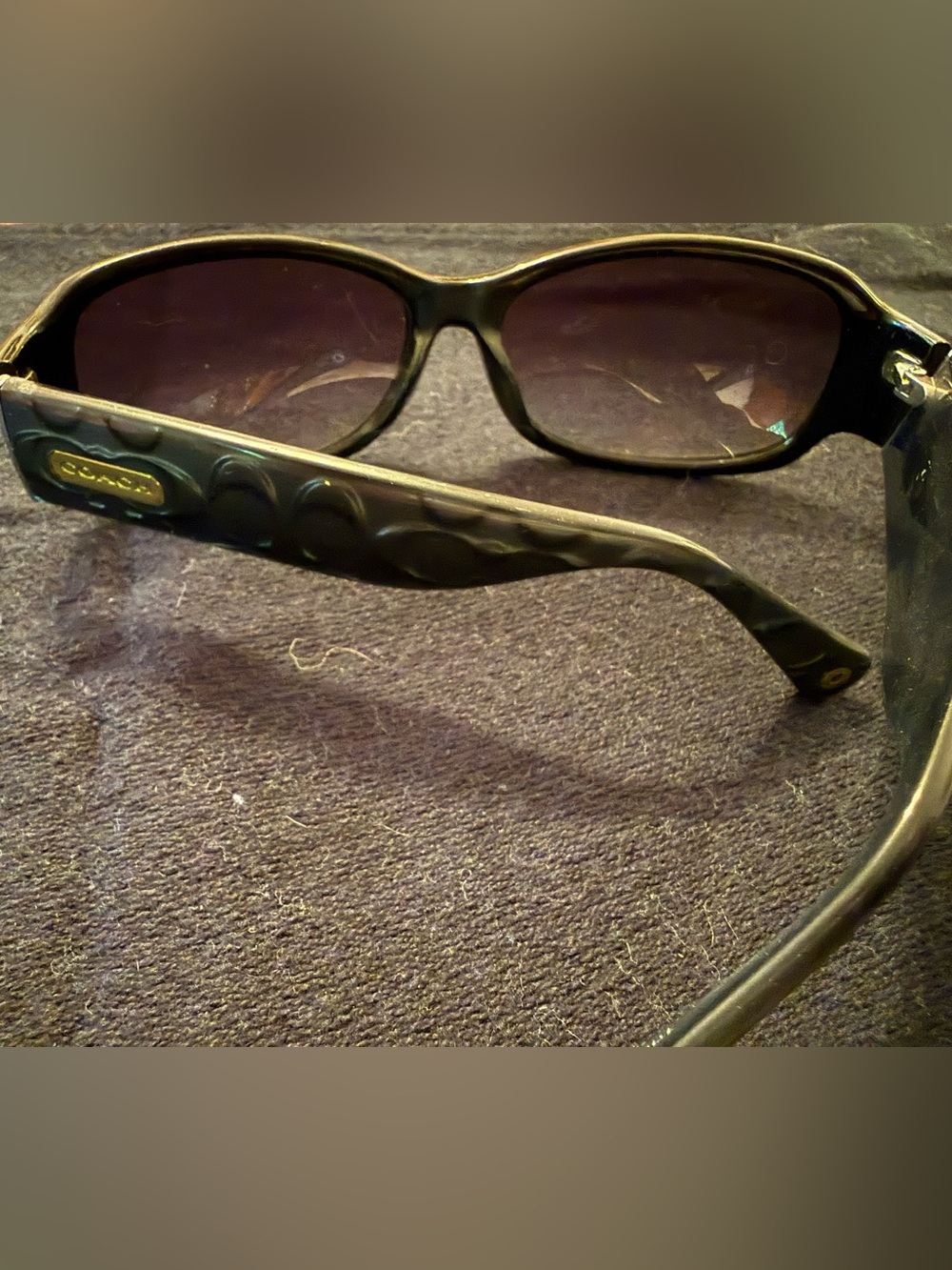 Coach Black Women's Sunglasses with Embossed Temple Detail